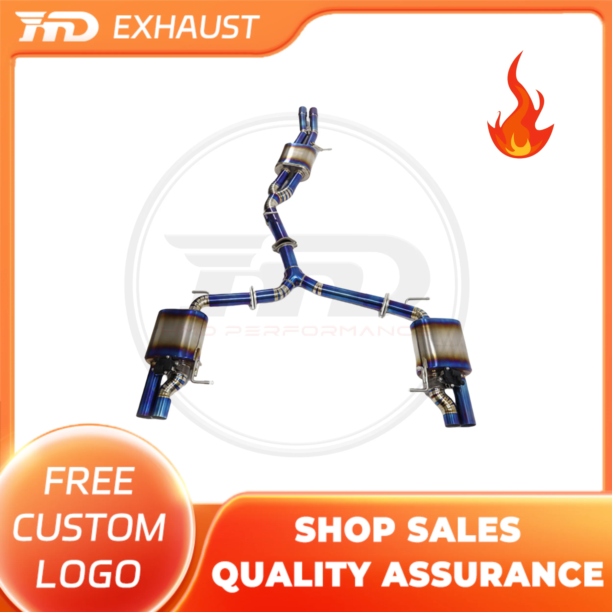 

HMD Exclusive Customization Titanium Alloy Catback For Audi A6 A7 c8 Flange Interface Valves Exhaust Muffler Performance Parts