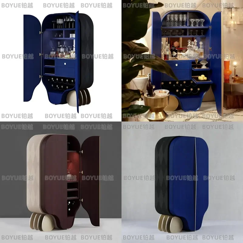 Modern Solid Wood Wine Cabinet Luxury Large Sideboard for Living Room Dining Area Home Storage Furniture Creative Display