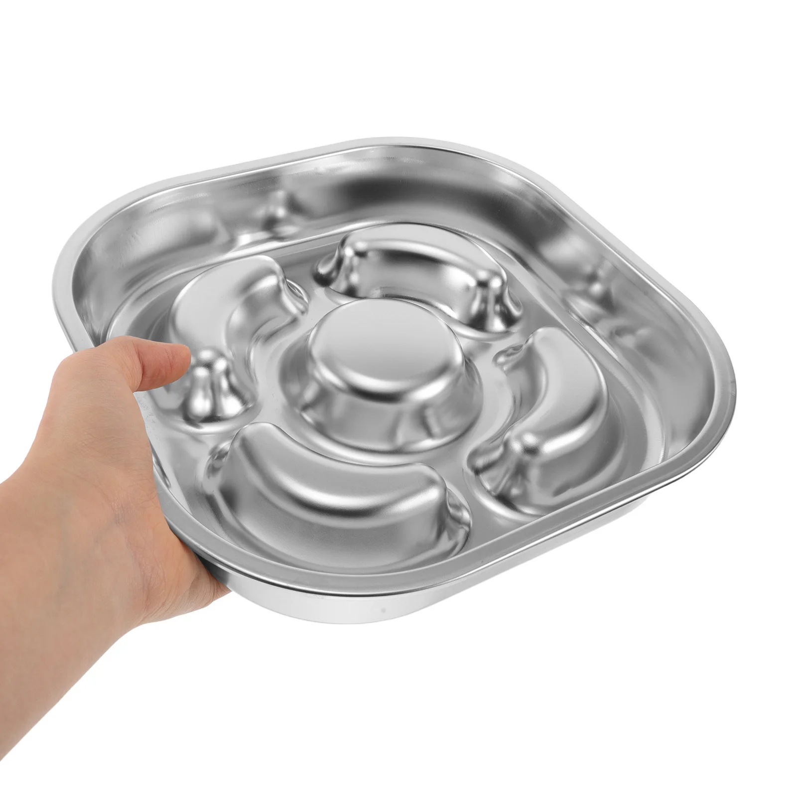 

Slow Feeder Dog Bowl 23x23cm Stainless Steel Pet Slow Eating Bowl Non Slip Stable Maze Puzzle Pet Feeder for Small Medium Dogs