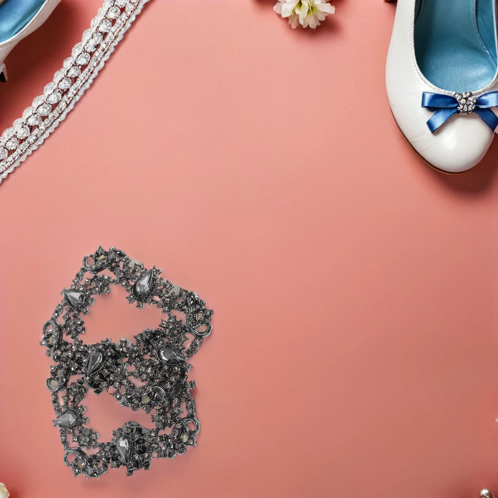 

2 Pcs Detachable Shoe Buckle Bridal Clips Bridesmaid Zinc Alloy Accessories Party