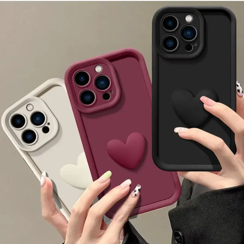 For Vivo V40 Case Vivo V2348 3d Love Heart Phone Case Full Package Matte Anti Drop Soft Cover