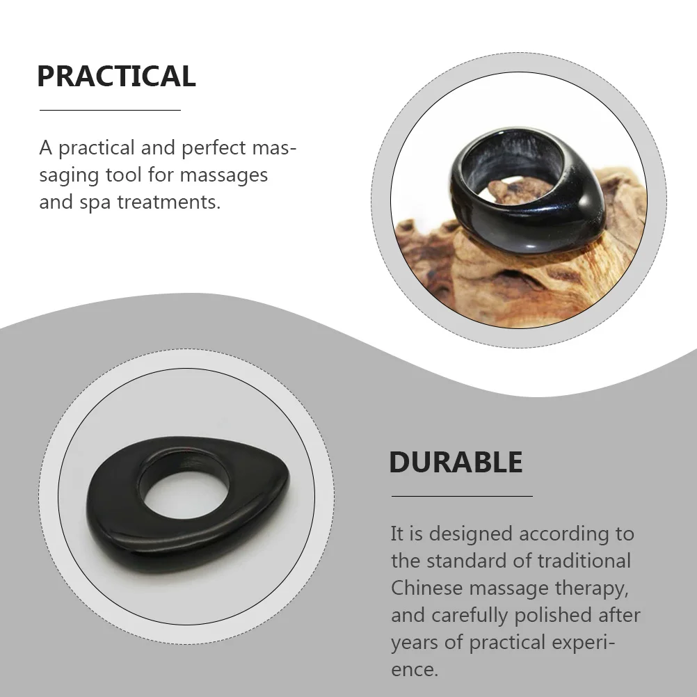 

1Pcs Natural Ox Horn Massage Ring Smooth Edges Feet Massaging Tool for Pain Relief and Skin Nourishment Black Massage Tool