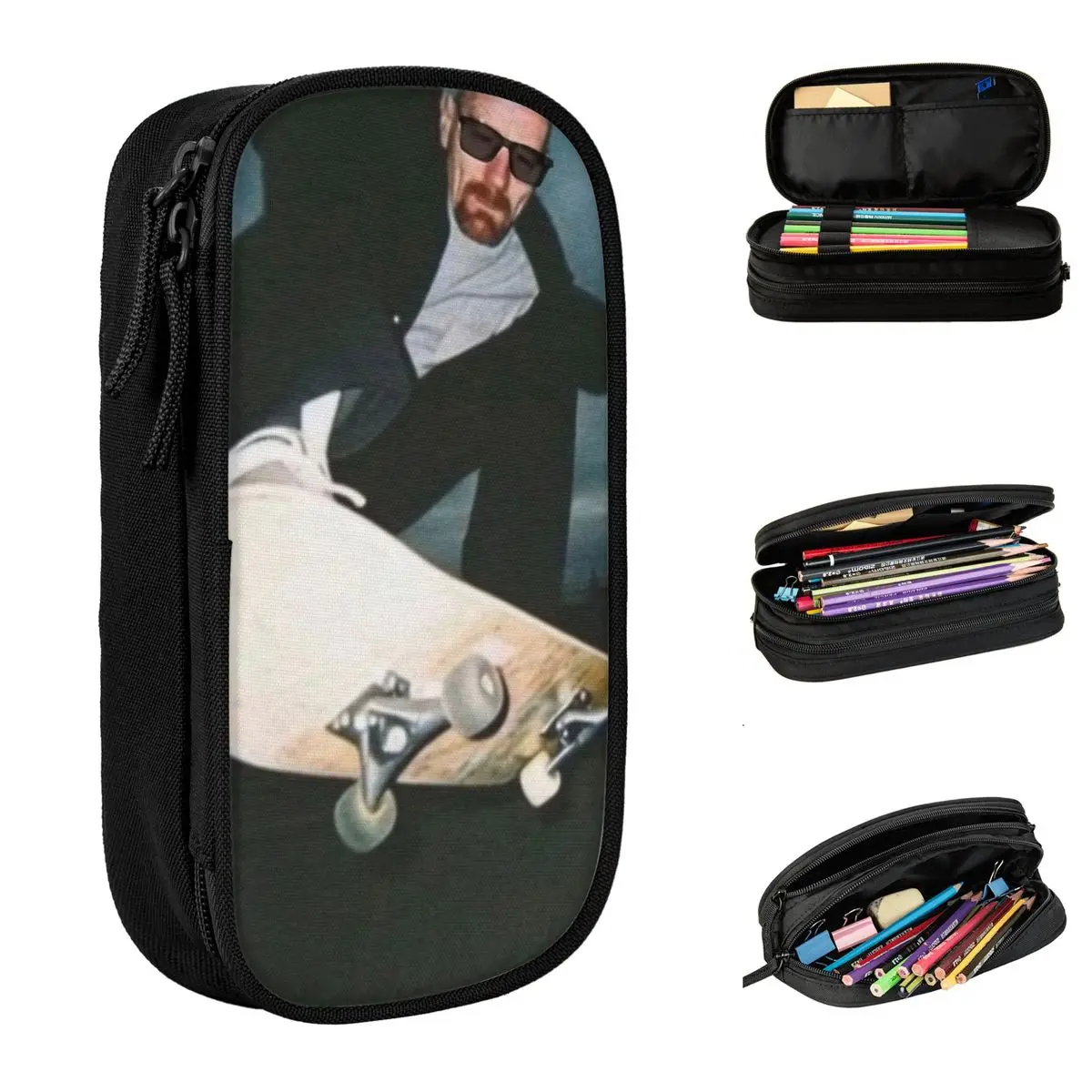 

Heisenberg Скейтбординг Breaking Bad пенал Fun Walter White 90-х годов коробка для ручек для скейтбординга сумки-карандаши большие пеналы для хранения