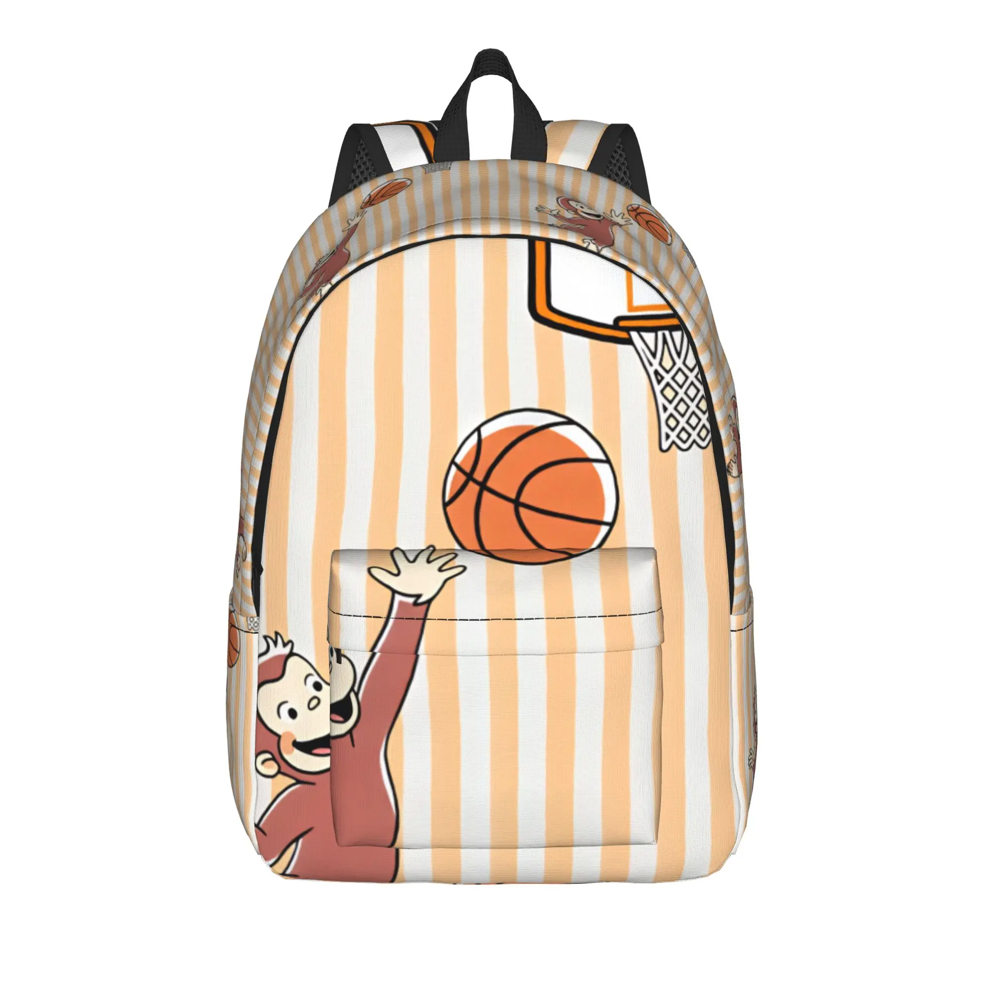 Curious George African Monkey  Backpack  Daily Backpacks Men Designer Print School Bags Kawaii Rucksack