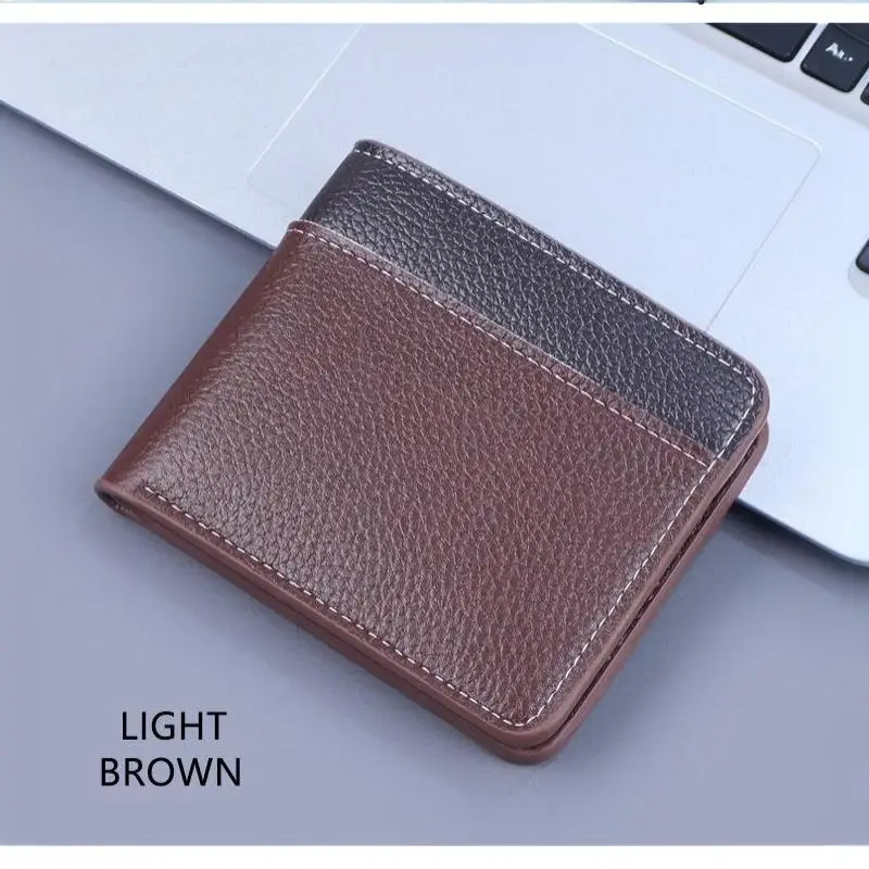 Minimalistische Herren-Geldbörse aus PU-Leder, Schwarz, Kaffee, große Kapazität, mehrere Fächer – Detail 10