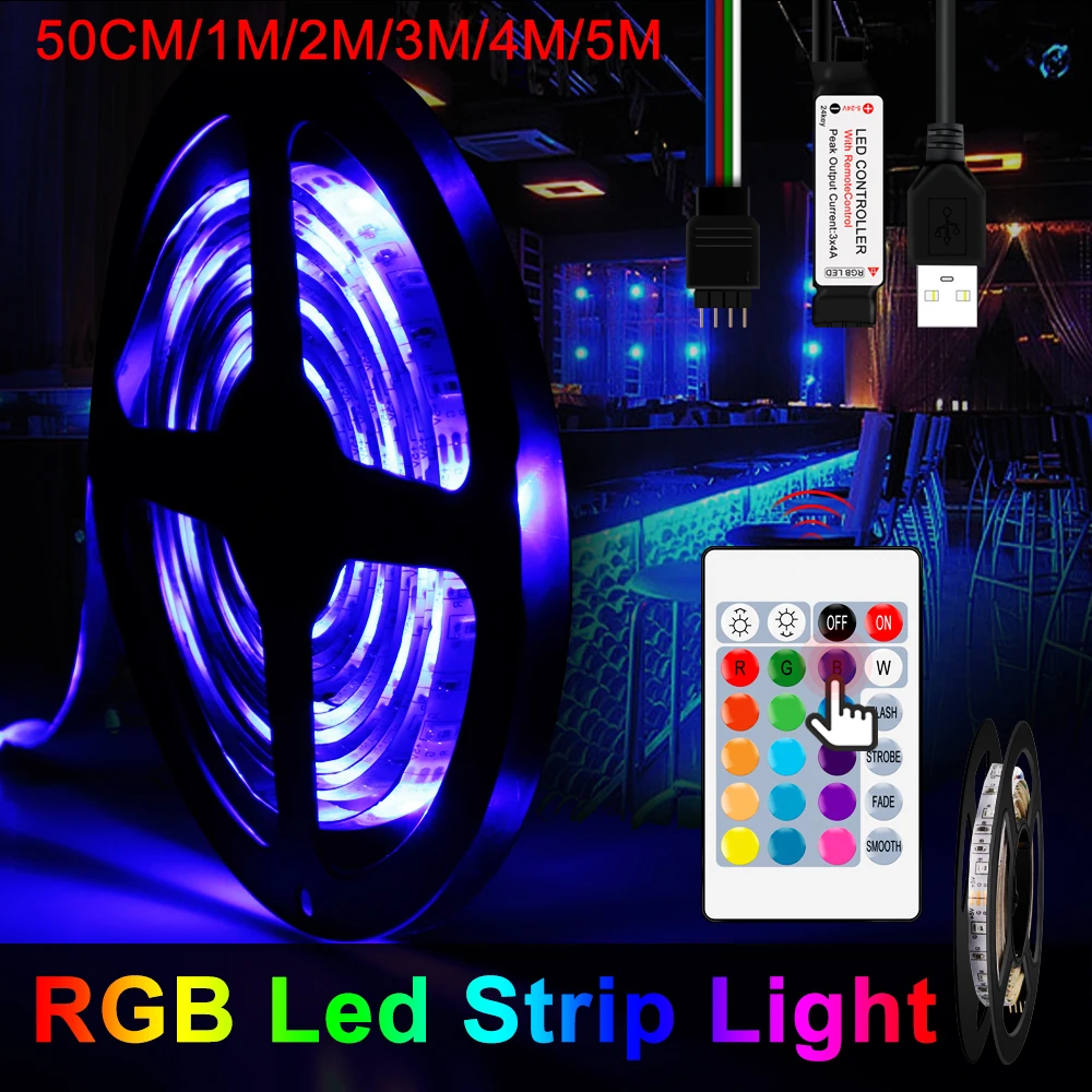 

RGB-Лента светодиодная с питанием от USB, 50/1/2/3/4/5 м