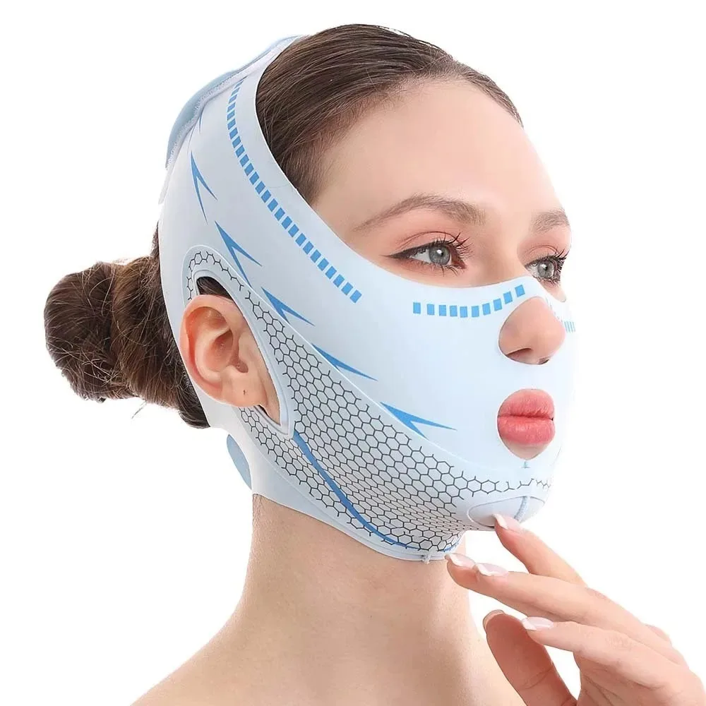 Comfortable Nylon Face Lifting band Spandex Breathable Facial Slimming Wrap V Face Strap Night Sleep
