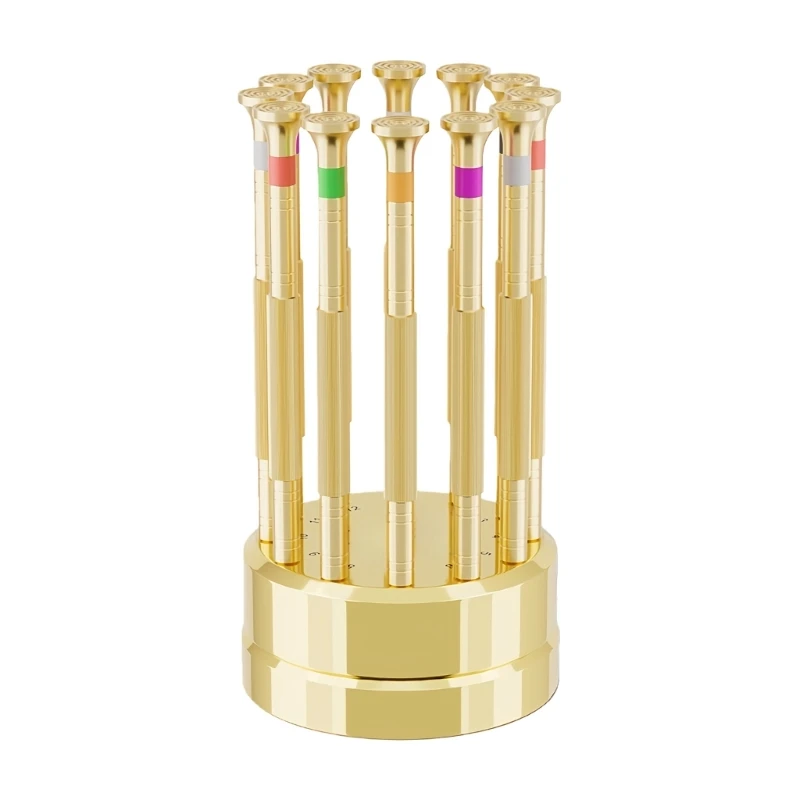 A2BE Workshop Grade High Strength Alloy Steel Screwdriver Set Copper Handle Rotating Stand For Electronics Detailed Repairs