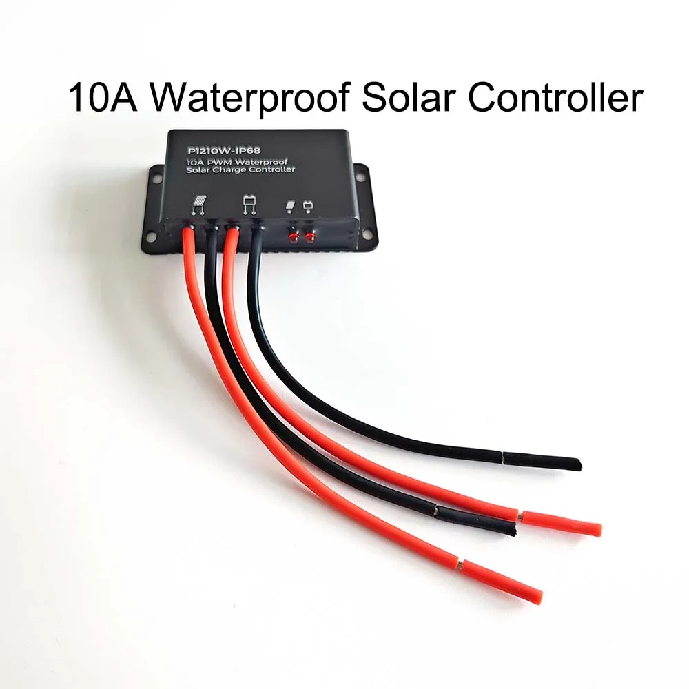 10A 12V Waterproof Solar Panel Charge Controller 150W PWM Solar Marine PV Controller