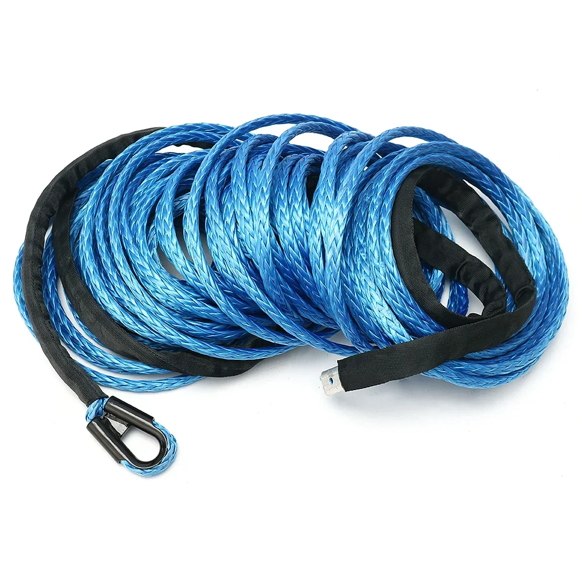 Blue with Aluminum Hawse Fairlead ATV Winch Kit Synthetic Winch Rope 10mm x 30m
