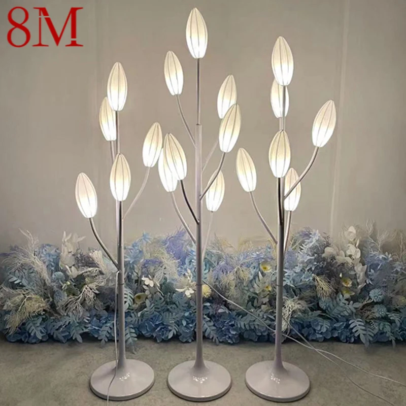 

8M Modern White lily Wedding Lights Festive AtmosphereLED Light for Party Stage Road Lead Background Decoration