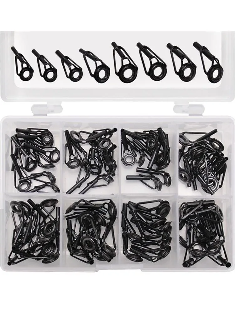 Kit de réparation de pointe de guidage de canne à pêche, ensemble d'anneaux oculaires, cadres en acier inoxydable, céramique, anneau de guidage de ligne TS, 8/80 pièces/boîte