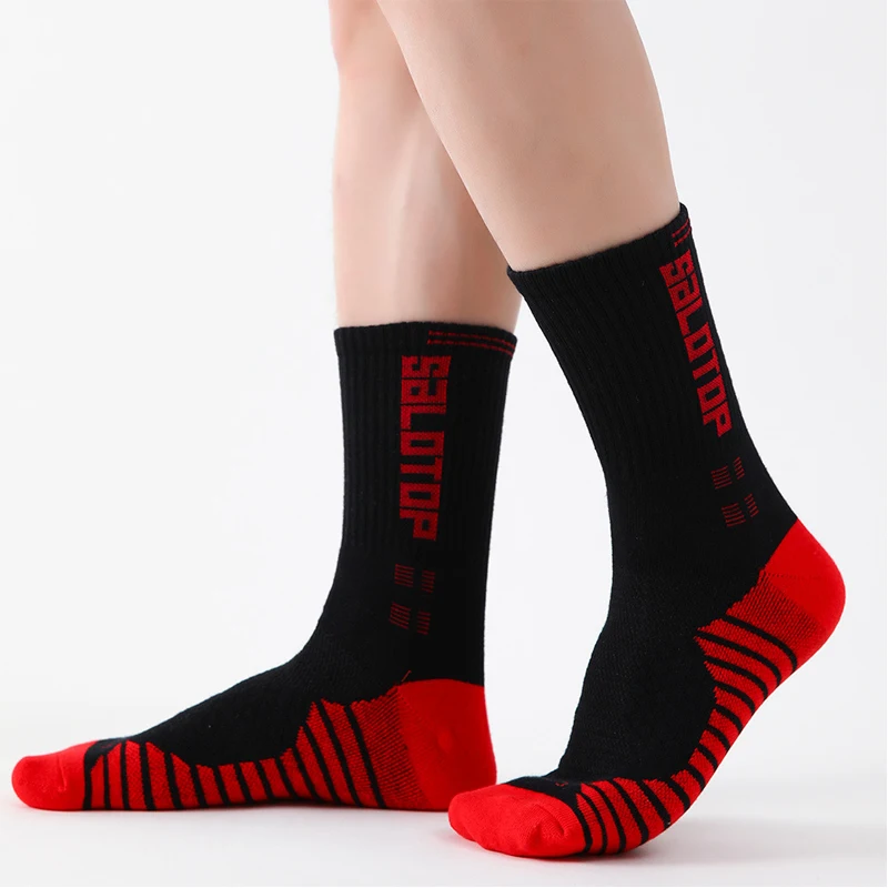 4 Pairs Men Anti-slip Football Soccer Socks Breathable Basketball Tennis Thickened Sport Sock Mid Calf Runing Cycling Rugby Sock