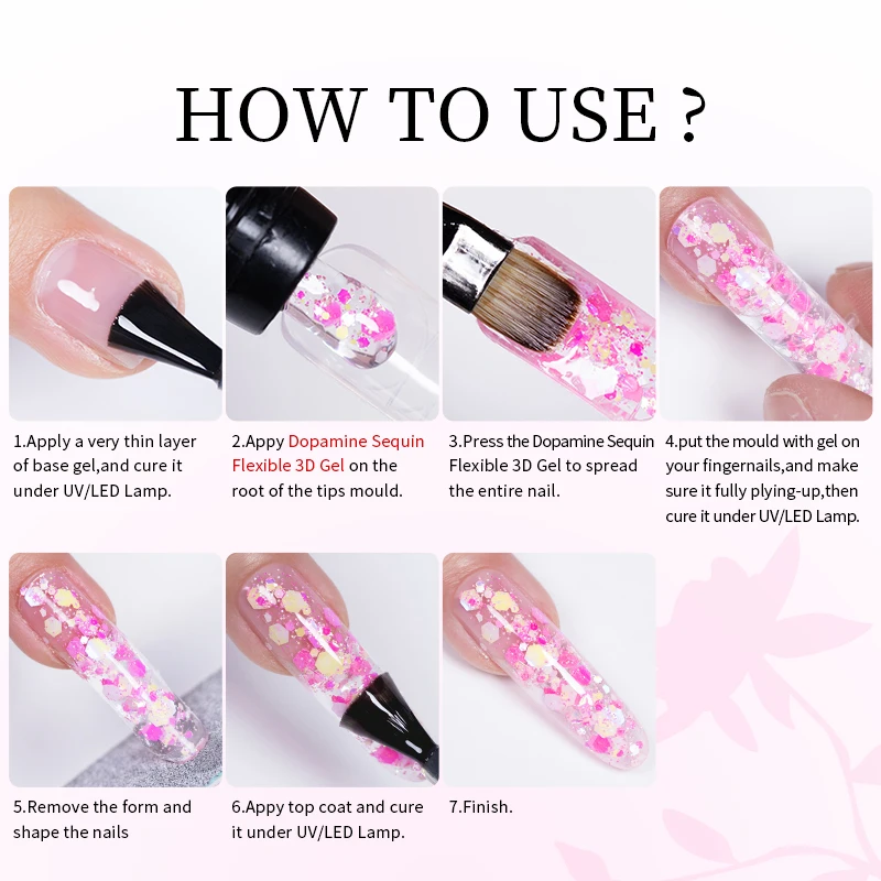 PUENTE 30g Colorful Glitter Sequins Solid Non-Stick Hand Extension Nail Gel in Tube Soak Off UV LED 3D Carving Gel For Nail Art