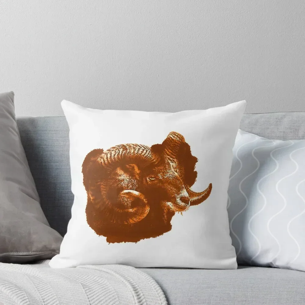 

Mouflon head, sheep head, wild sheep, animal shirts for men Throw Pillow sleeping pillows pillow