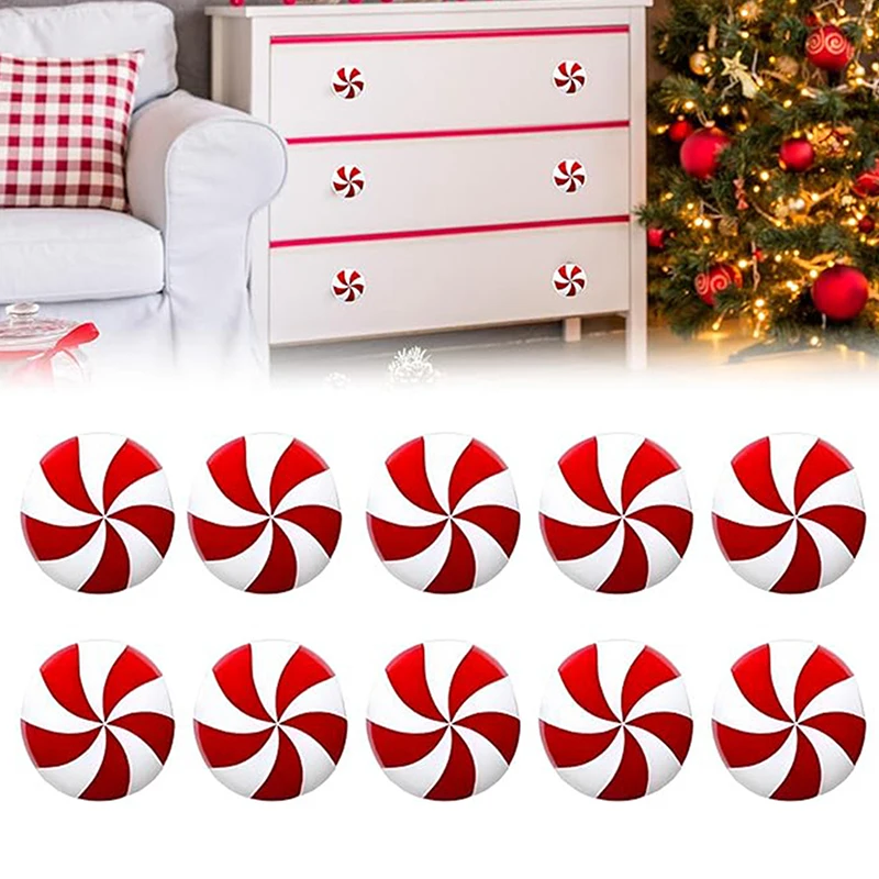 2Pcs Christmas Candy Button Covers Closet Dresser Pulls For Festive Home Decor Drawer Handle Protection Covers