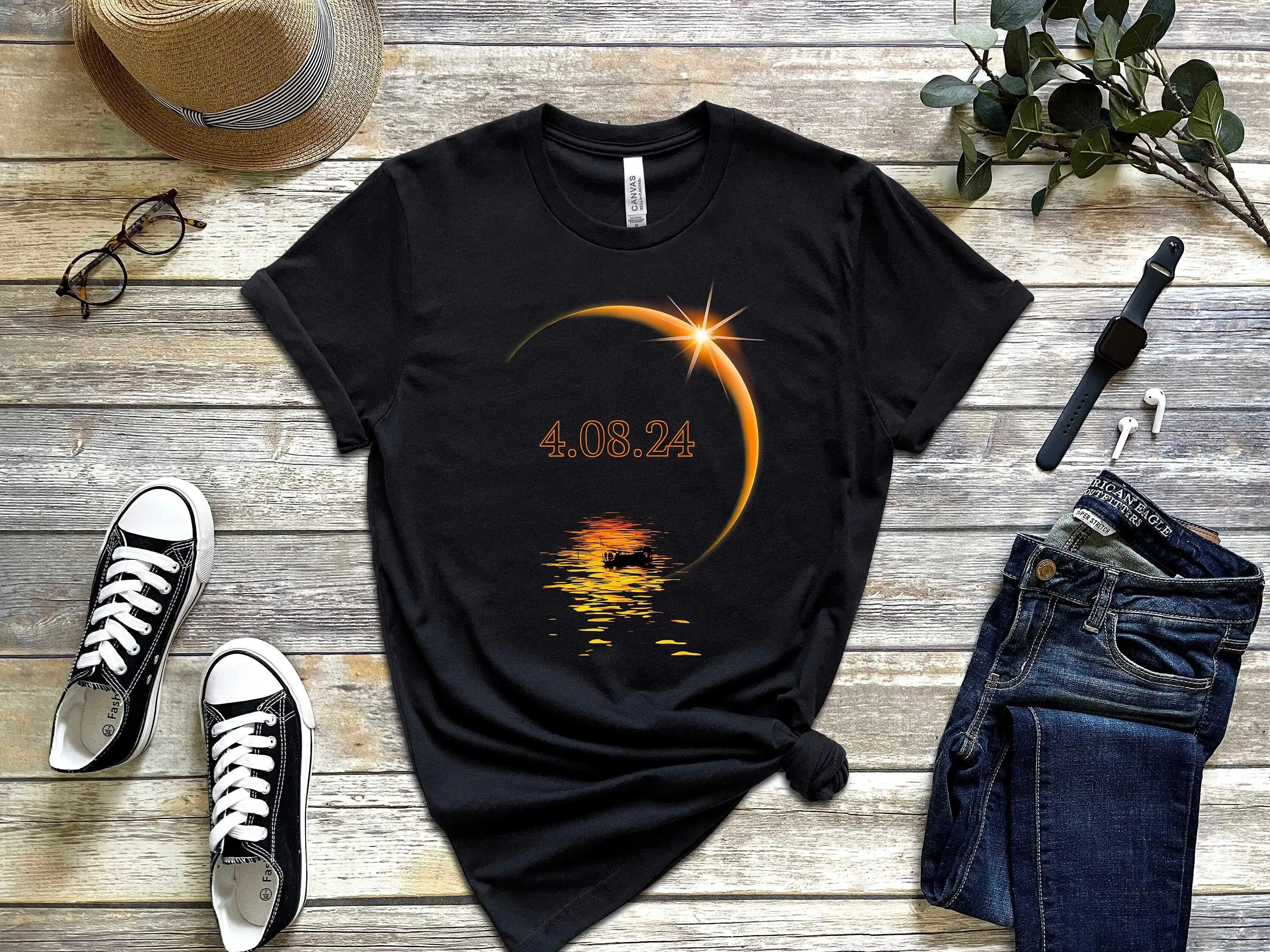 Solar Eclipse T Shirt Great Total American April 8Th 2024 Observation