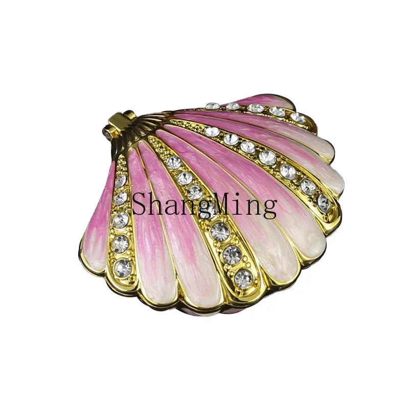 CL Enamel Crafts Large Shell Jewelry Box Jewelry Storage Box Metal Decoration Box Fashion Home Ornament