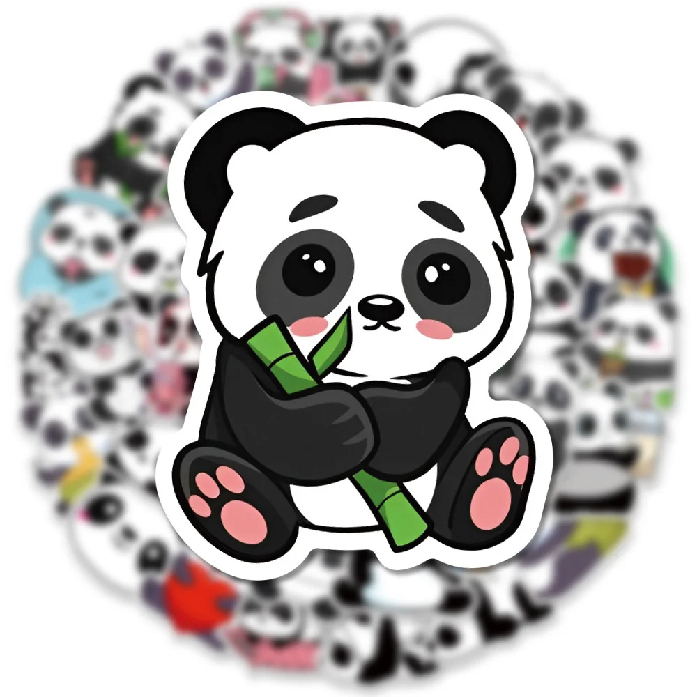 10/30/50pcs Kawaii Cartoon Panda Animal Stickers Cute Decoration Decals Water Bottle Luggage Phone Funny Graffiti Sticker Decor
