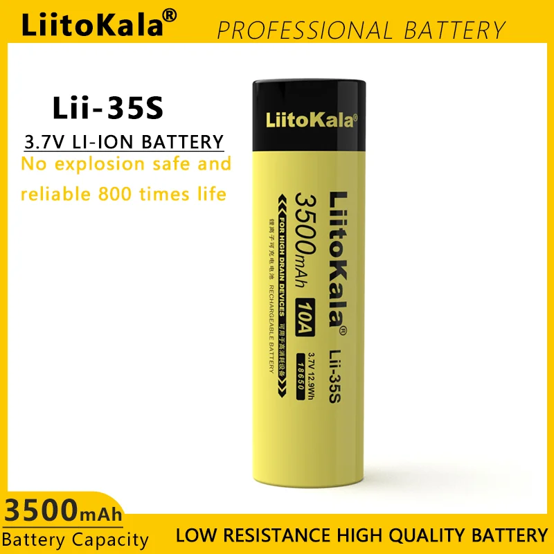 1-6PCS LiitoKala Lii-35S 18650 3500mAh 3.7V  Rechargeable Lithium Battery For  Flashlight