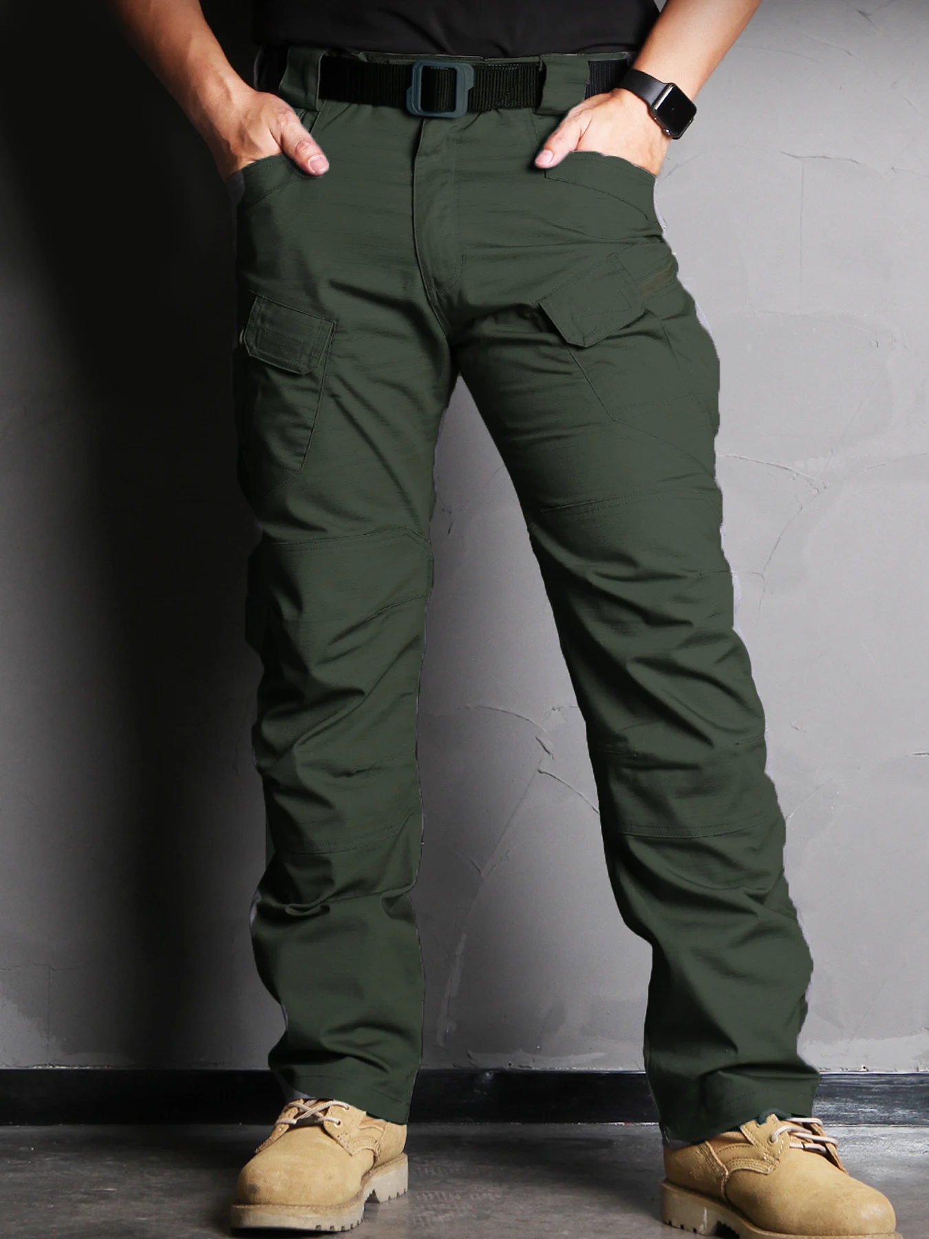 남성용 아웃도어 다기능 전술 바지, 멀티 포켓 아웃도어 하이킹 스웨트팬츠, 발수, 내마모성