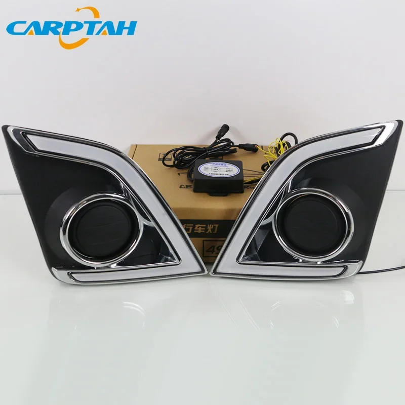 

Автомобильные светодиодные дневные ходовые фары для ISUZU D-Max DMAX Pickup 2016 2017 2018 2019, дневные фары, желтый указатель поворота, DRL, автомобильные противотуманные фары