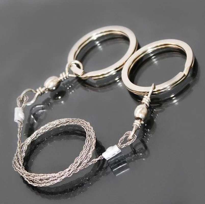 70cm Stainless Steel Wire Saw Emergency Survival Gear Manual Hand Chain Saw Cutter for Camping Hiking Hunting Outdoor Tool