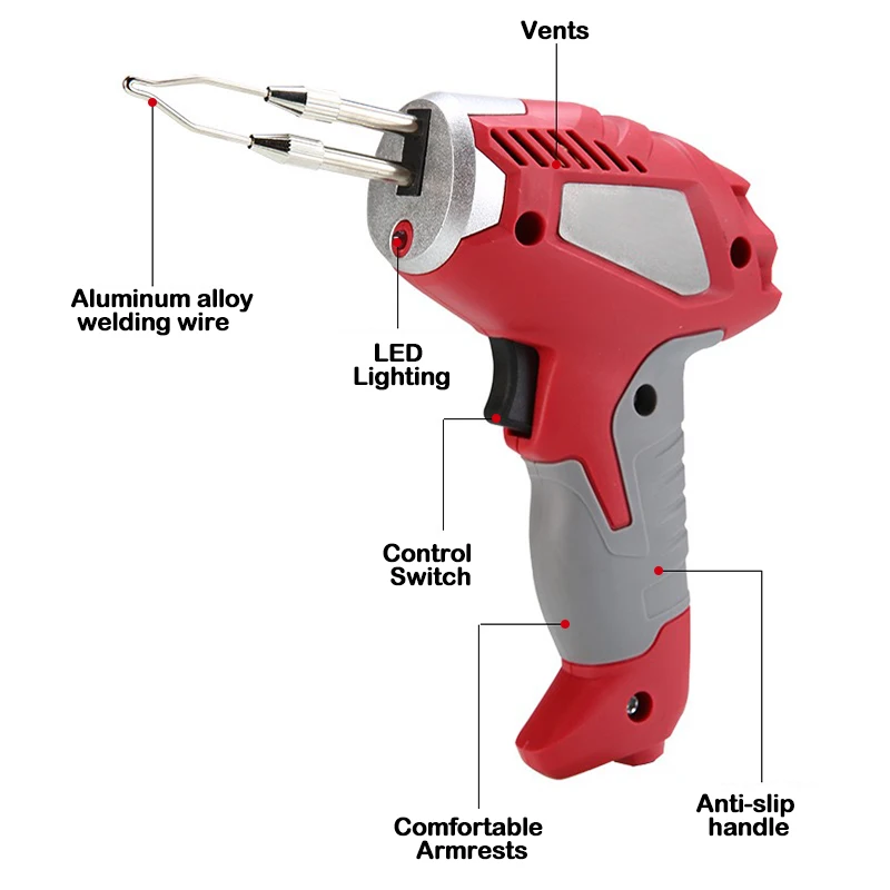 180W Electric Soldering Iron Fast Heating Electric Welding Gun High-Power Welding Repair Tool For Soldering Circuit Boards DIY