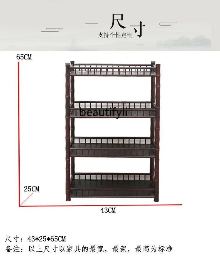 S Retro Bamboo Multi-camada Prateleira Multi-funcional Rack de Piso Simples Teaware Display Prateleira de Armazenamento
