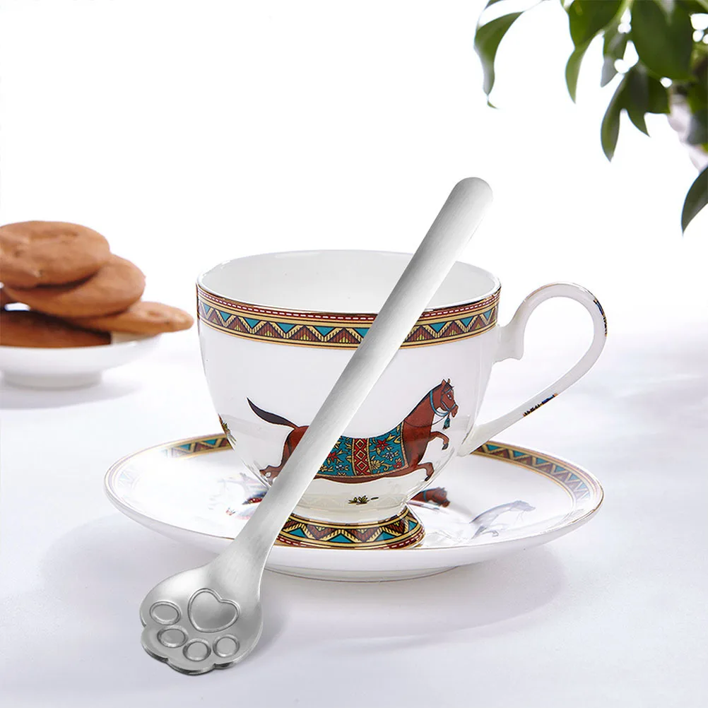 

4Pcs Stainless Steel Shaped Stirring Spoons Long Handle Mixing Spoons Coffee Tea Dessert Iced Tea Gift