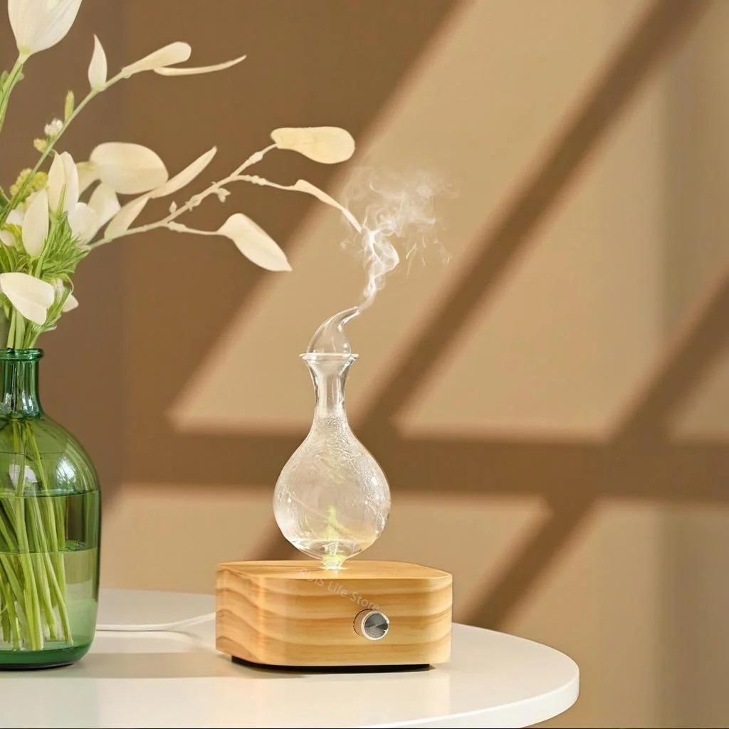 Waterless Aroma Essential Oil Diffuser 30ml Wooden Fragrance Electric Scent Diffuser  Nebulizer For Home