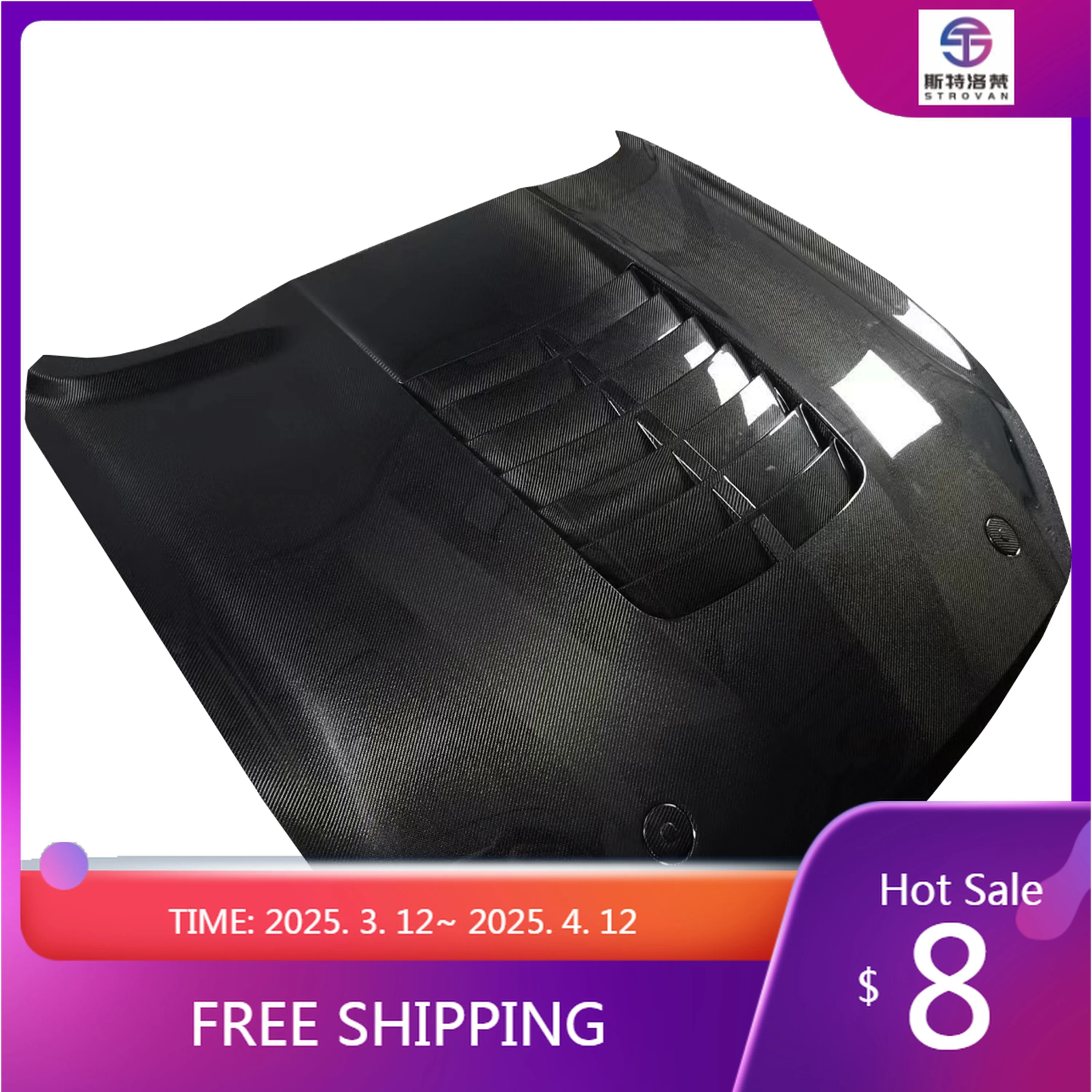 

Deren High QualityZ-ART GT500 Engine Hood for Mustang Carbon Fiber Engine Bonnet GT500 for FORD Mustang 2018-2022