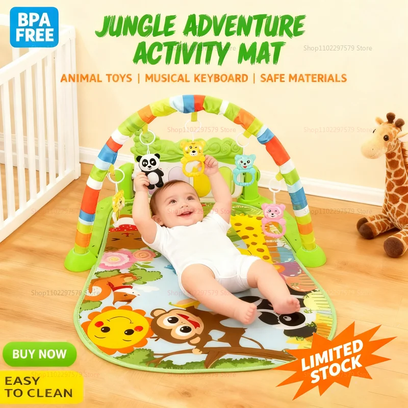 سجادة لعب للأطفال مع سجادة البيانو الموسيقية للأطفال، نشاط الزحف، ألعاب تعليمية للرضع في صالة الألعاب الرياضية، هدايا السجاد، تطوير التعلم المبكر