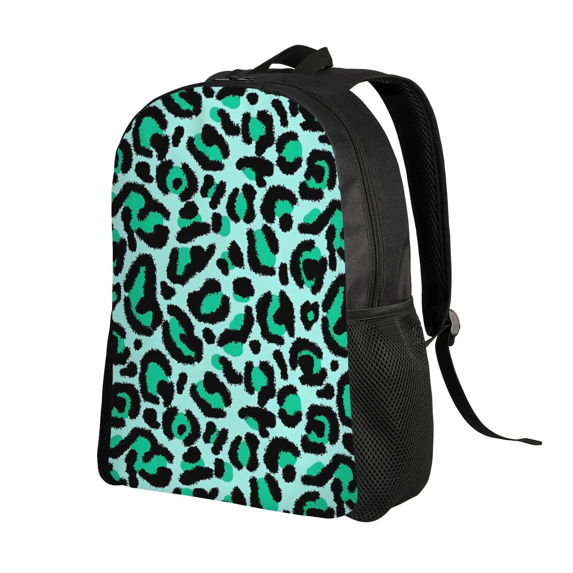 Back to school season Mint Green Leopard Print Rucksack Leopard Print Ladies Cool Backpack