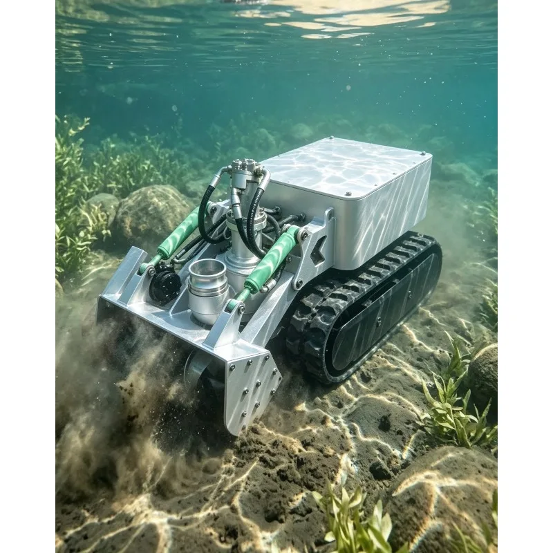Crawler Submersible Dredging Robot, Remote Control High Power Waterproof Silt Sludge Cleaning Machine Industrial Sludge Removal