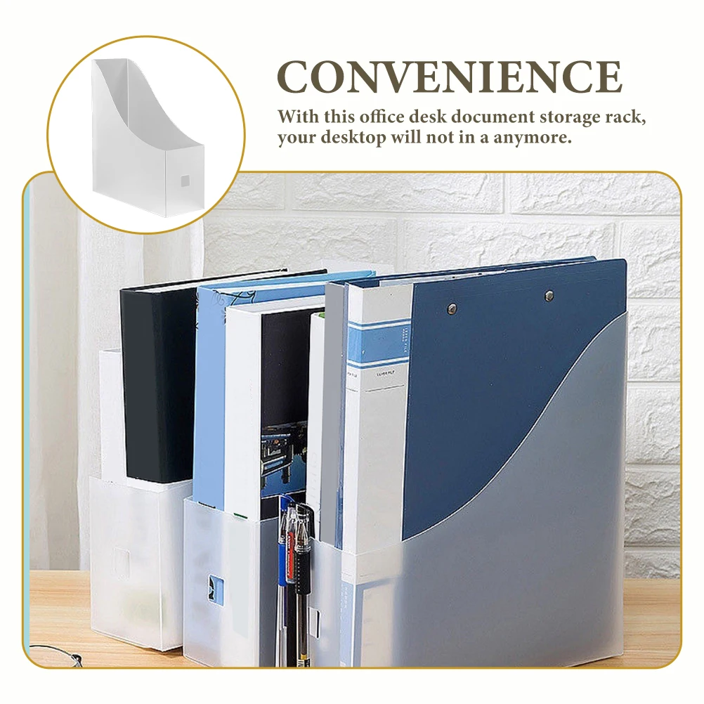 5Pcs Transparent File Organizer Rack Document Storage Box Desk Organizer Vertical Paper Holder