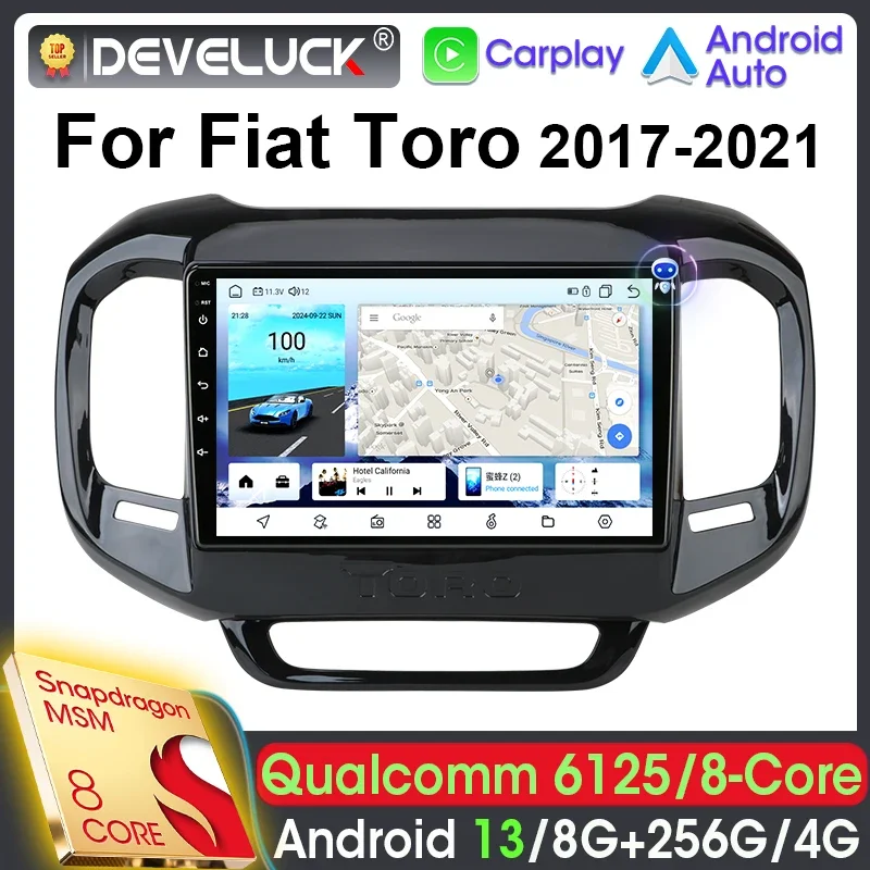 2 Din Android 13 Car Radio Qualcomm SM6125 For Fiat Toro 2017-2021 Car Intelligent Systems Stereo 4G GPS Carplay Auto Head Unit