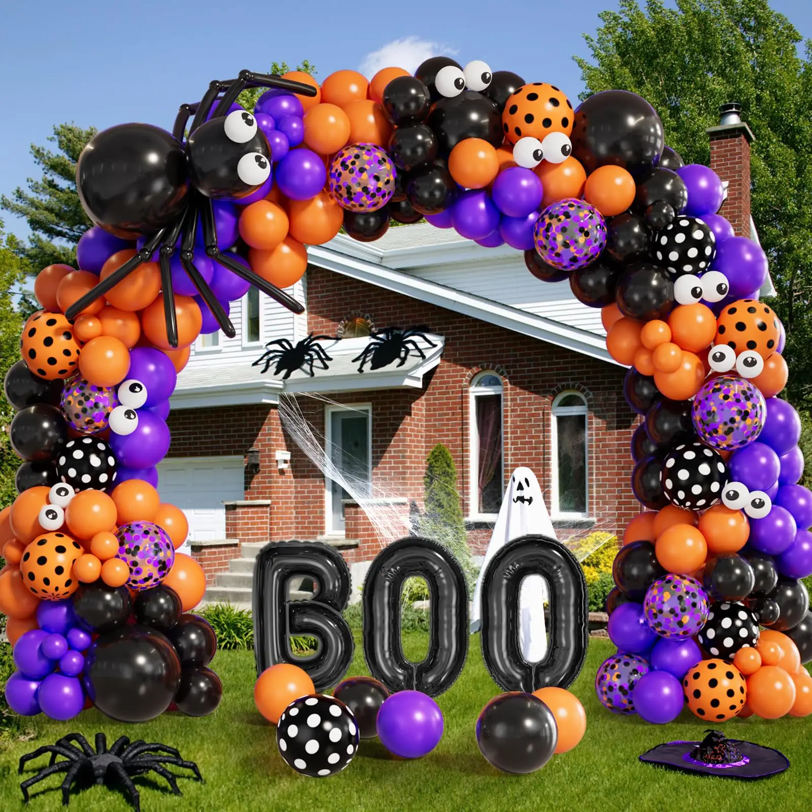 122 Stück BOO Halloween Ballon Girlande Bogen Kit Halloween Thema Party Hintergrund Geburtstag Babyparty Dekoration