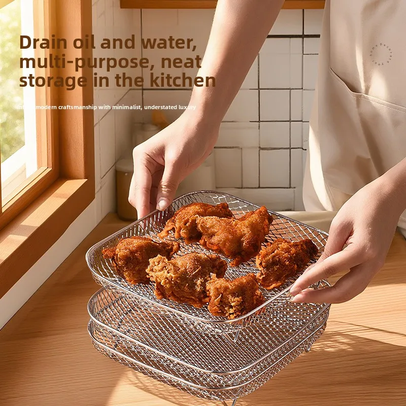 المنزل الخبز/الوجبات الخفيفة صنع ثلاث طبقات تكويم الفولاذ المقاوم للصدأ العلوي مقلاة الغاز فرن العالمي الشواء الجفاف الرف #4