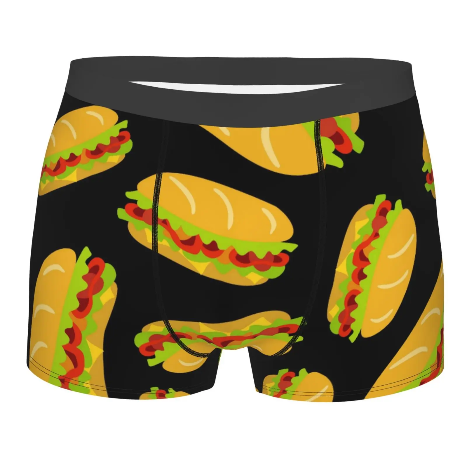 

Мужское нижнее белье с рисунком хот-дога, боксеры, дышащие мужские боксеры, мужские трусы, мужские трусы-боксеры, трусы, плавки