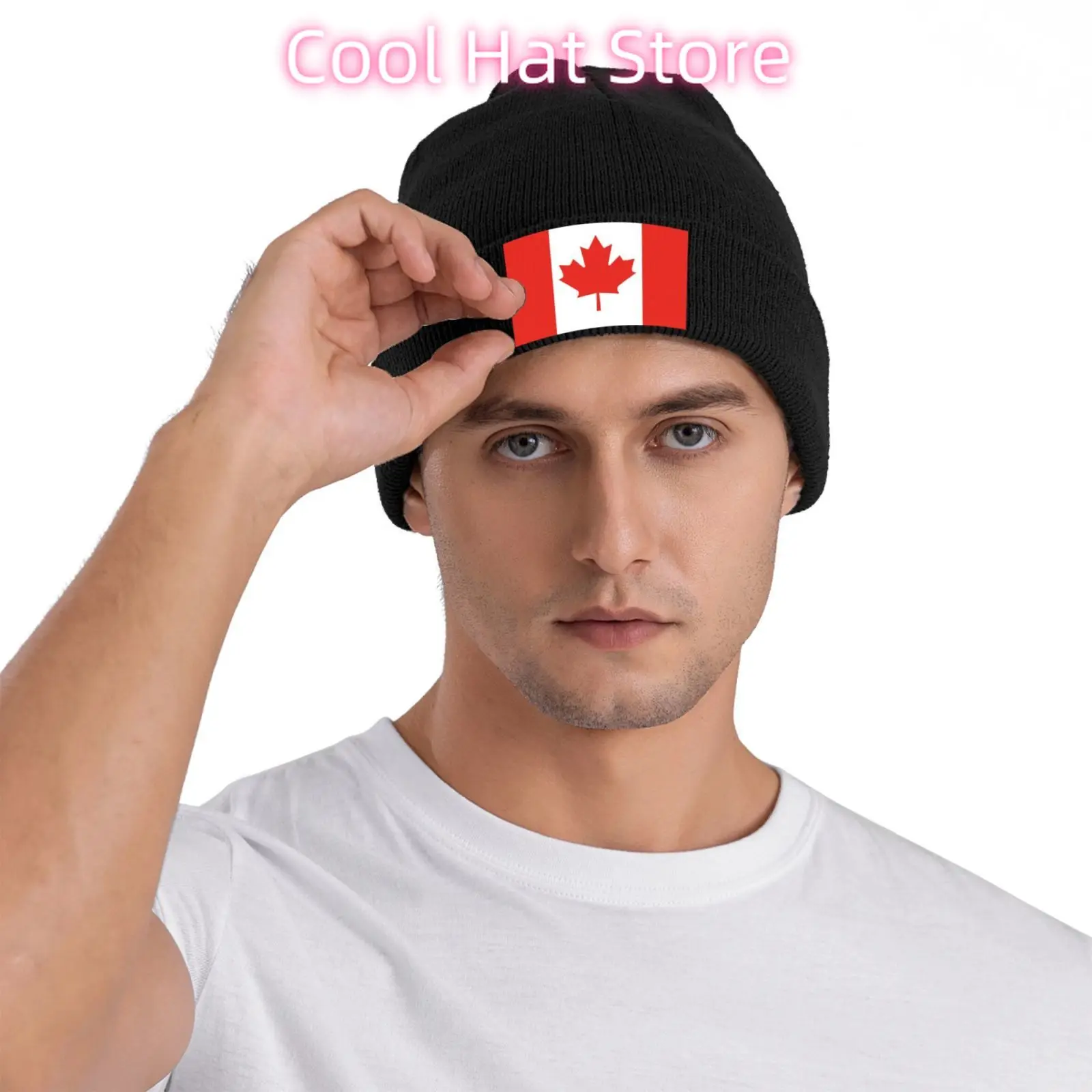 شعار مخصص لكندا النسر بونيه القبعات الهيب هوب متماسكة قبعة للنساء الرجال شتاء دافئ كندا الوطنية Skullies قبعة قابلة للتعديل