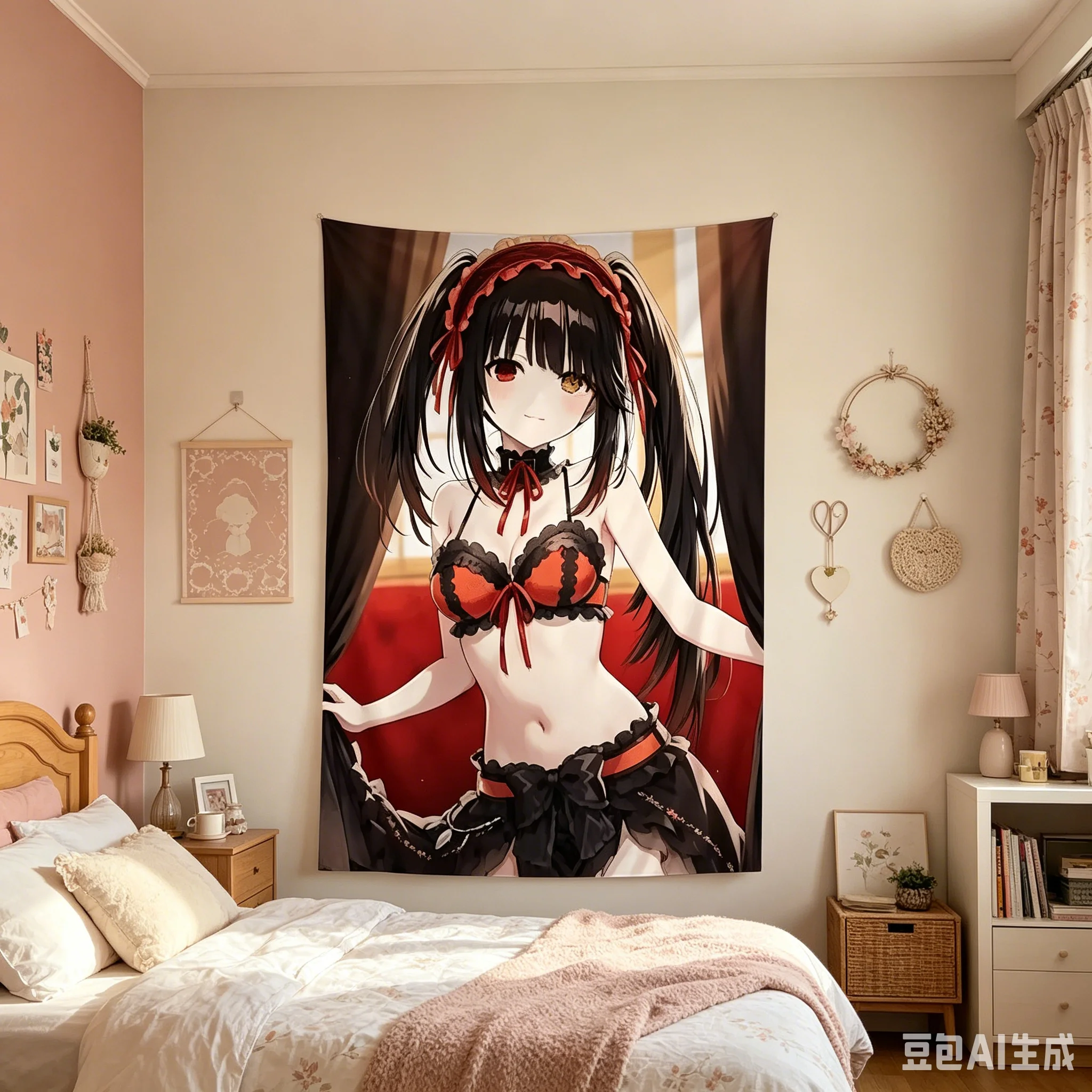 1pc Cartoon T-Tokisaki Anime K-Kurumi Wall Tapestry Living Room Bedroom Dorm Wall Art Decor Decoration Poste