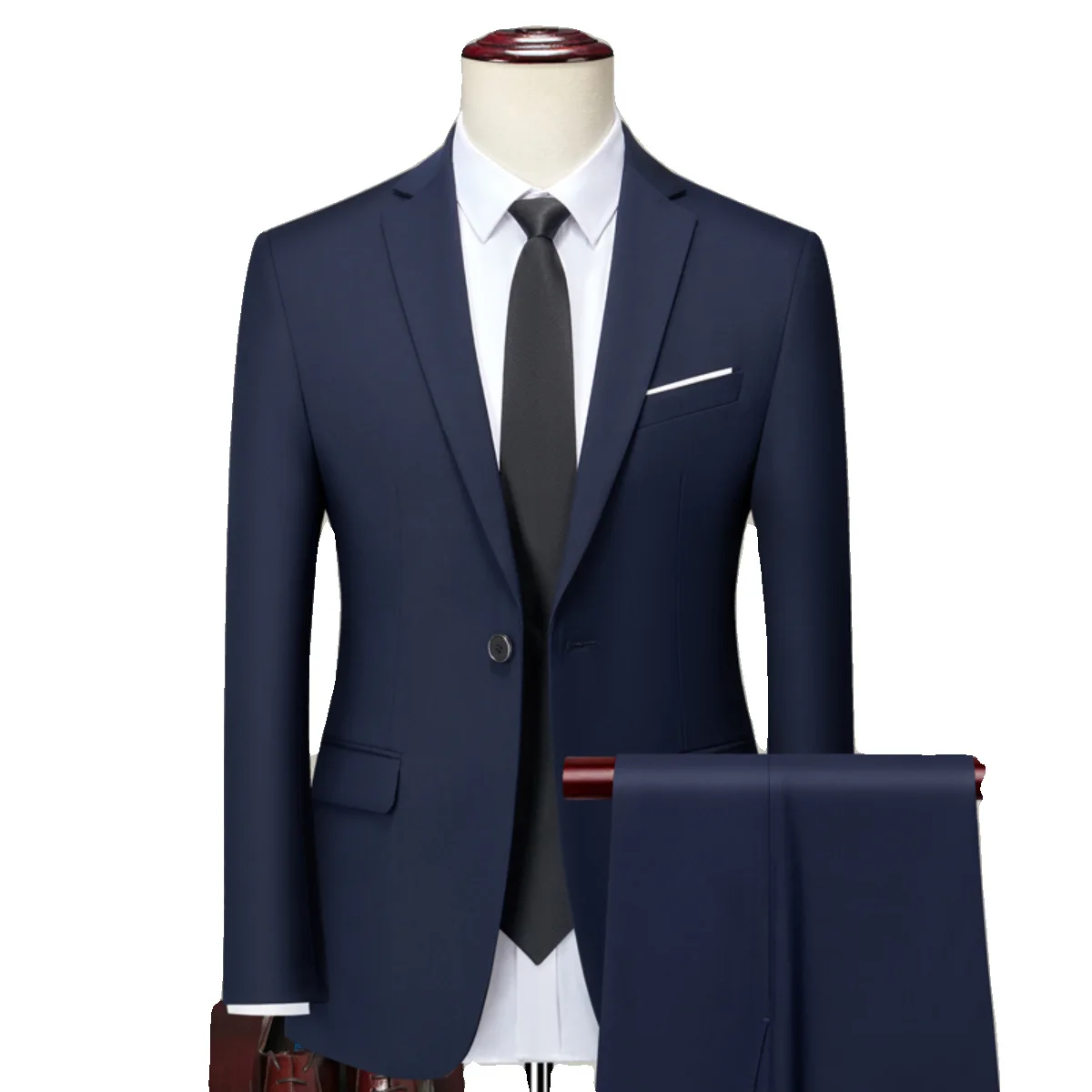 3-A257    Male College Student Suit Men Full Set Professional Work Dress Male Interview Groom Best Man Suit