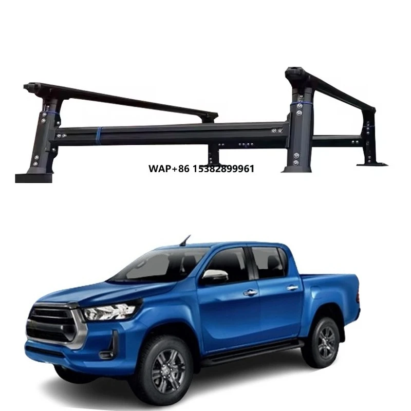 For Hilux Revo 2015-2023 Double Cabs Multifunctional Aluminium Alloy Adjustable 4x4 Car Roof Racks Roof Pickup Load Bed Cargo