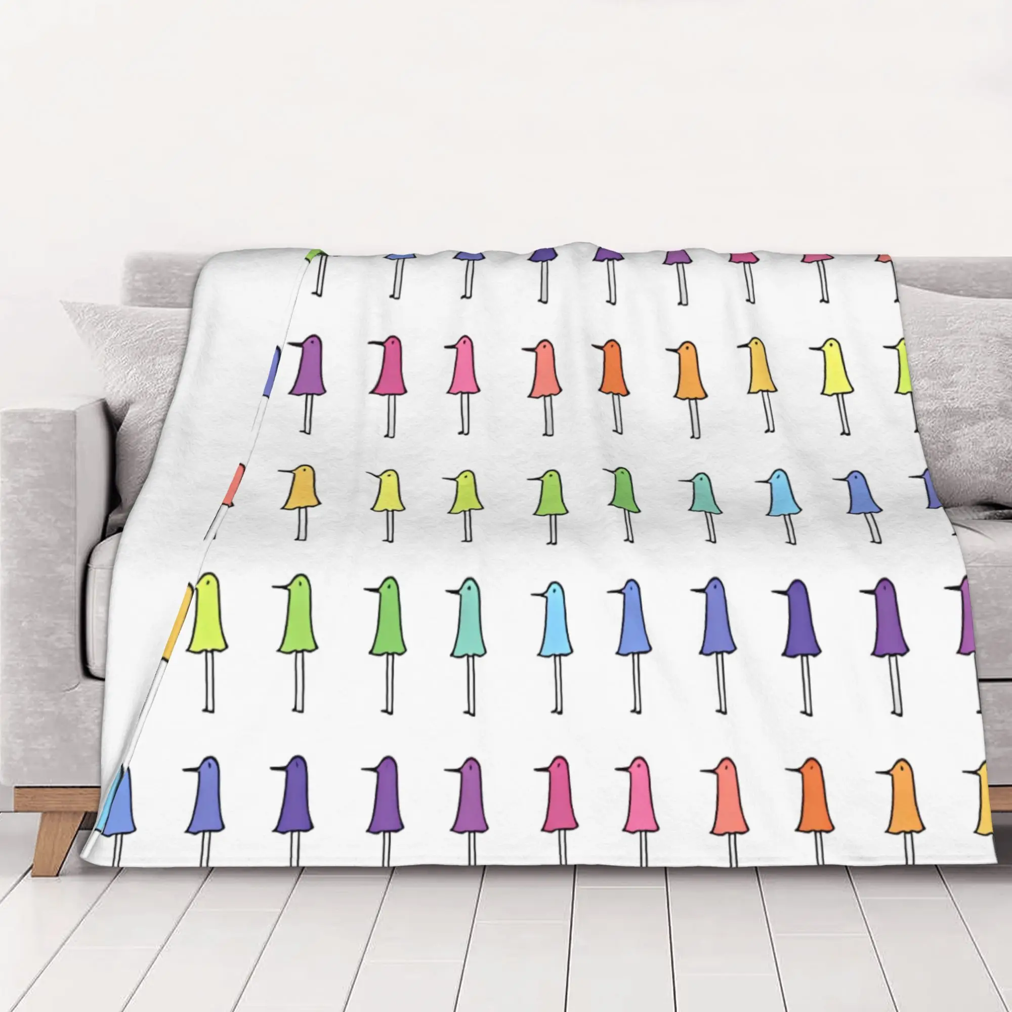 1PC home Cute Room Decor Rainbow Punpun Blanket Throw Blanket Oyasumi Punpun Novelty Warm Blanket All Season