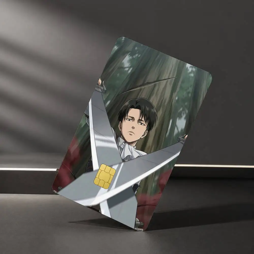 Attack on Titan Levi Ackerman Sticker Film Tape Skin for Credit Card Debit Card Waterproof Stickers