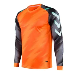 Kids Men Women Soccer Goalkeeper Jerseys Uniforms Elbow Protector Football Goalie Keeper Jersey Rugby Shirts Sport Kit Custom