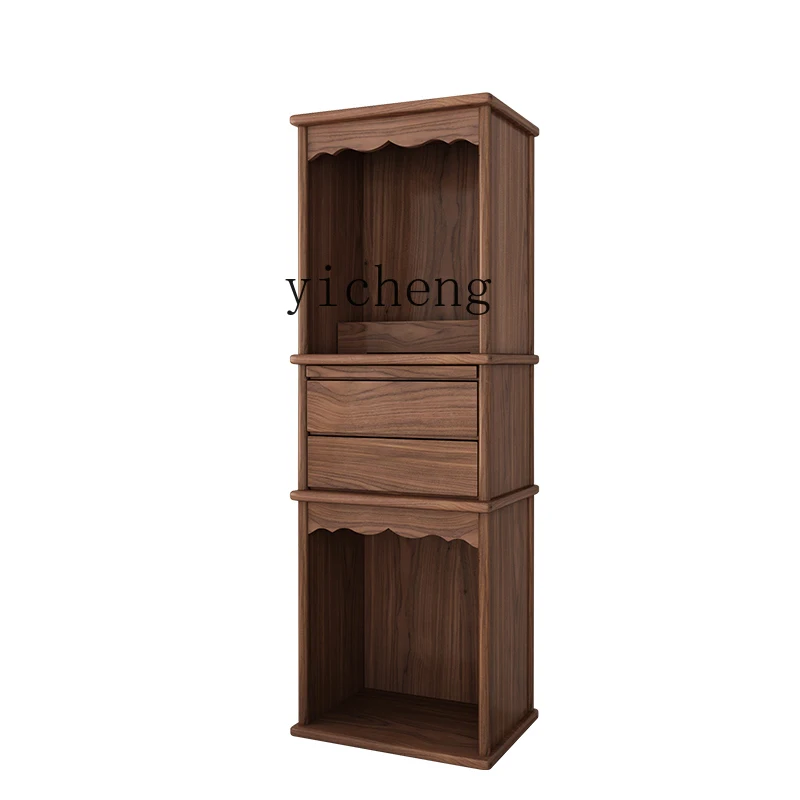 

ZK solid wood double-layer ancestral altar cabinet new Chinese style God of Wealth cabinet shrine vertical cabinet