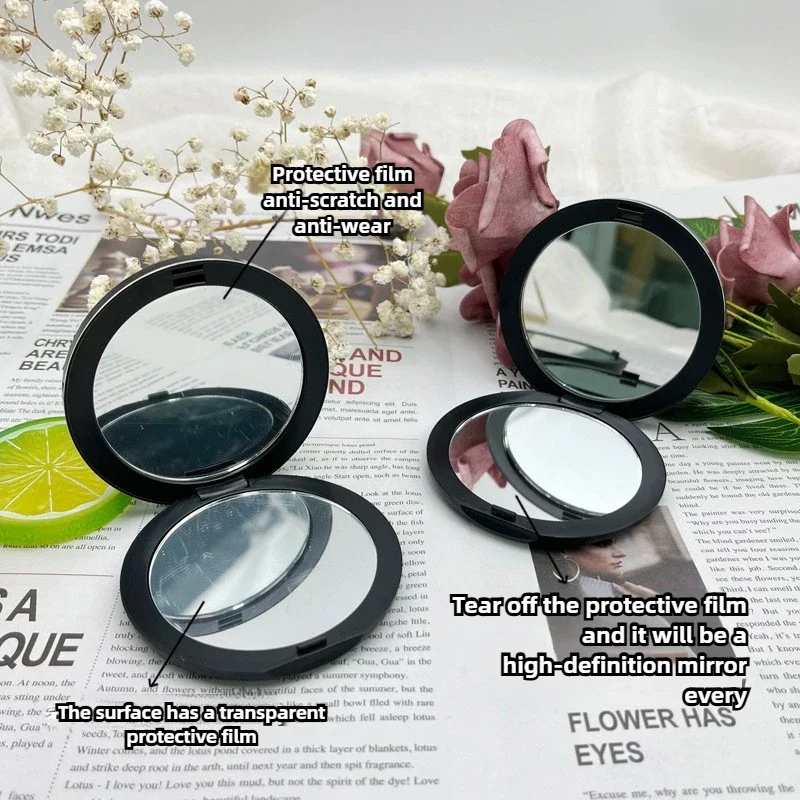 Specchio per il trucco da viaggio per donna, specchio quadrato pieghevole bifacciale, strumento per specchio cosmetico portatile compatto