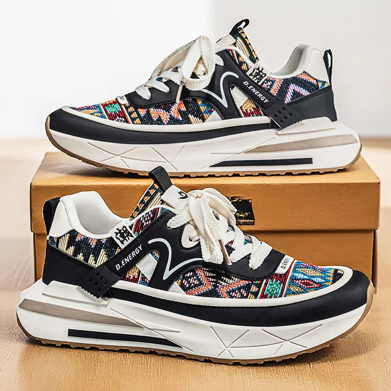 

Мужские кроссовки, модные удобные мужские повседневные туфли на толстой подошве, уличные мужские кроссовки для бега, нескользящая спортивная обувь для тенниса